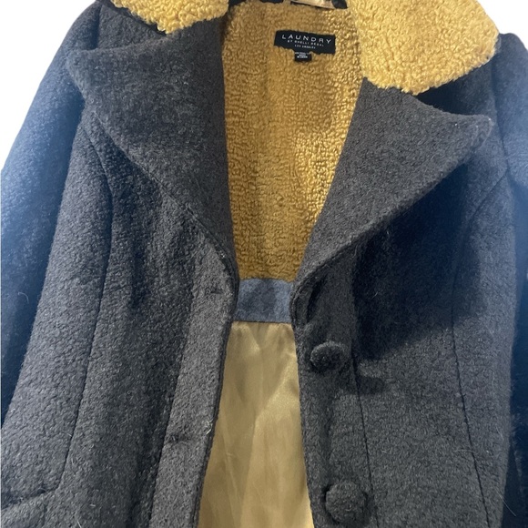 LAUNDRY by Shelli Segal Brown Women's Coat with Yellow Lining - Picture 2 of 4